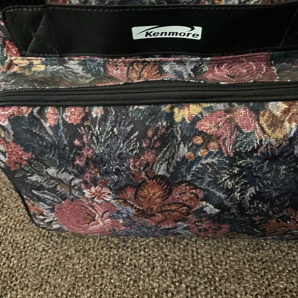 Vintage Kenmore Sewing Machine Carrying Case, Travel Carry Tote Bag Tapestry - Picture 10 of 13